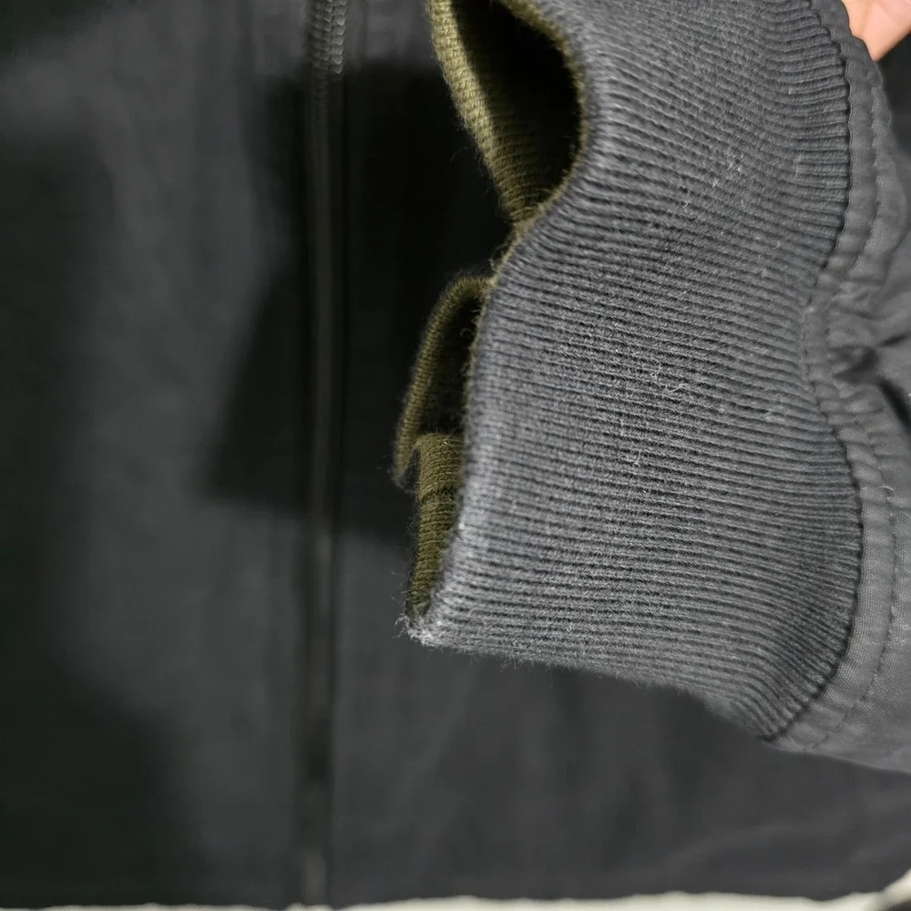 BYLT Premium Basics Hi-Lo‎ Reversible Bomber Jacket Mens Large Black Olive Green